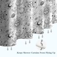 thumbnail image 6 of White Sun Moon Star Pattern Shower Curtain 36"x72" ,Bathroom Decorative Shower Curtains Set with 12 Hooks,Modern Waterproof Washable Shower Curtain, 6 of 6