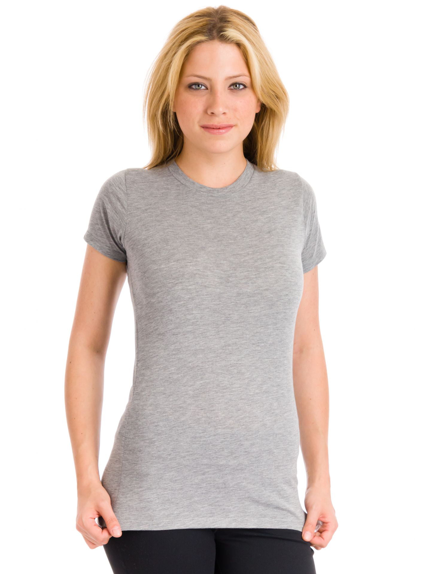 Alternative Women's Basic Crew Shirt, Heather Grey, XLarge - Walmart.com