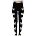 thumbnail image 4 of DDAPJ pyju Easter Leggings for Women Cute Bunny Graphic Casual Skinny Pants Egg Hunt Themed Printed Yoga Pants Novelty Holiday Tights Black#1 XXL, 4 of 6