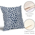 thumbnail image 3 of Navy Blue Leopard Print Pillow Covers Set of 2 18x18 Inch Cheetah Cotton Linen Decorative Throw Pillow Case Animal Skin Cushion Cover for Bedroom Sofa Living Room Couch Chair Bold and Trendy, 3 of 6