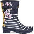 thumbnail image 2 of Joules Women's Molly Welly Mid Height Rain Boot Navy Floral Stripe 6, 2 of 6
