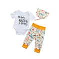 thumbnail image 2 of Kiapeise Baby Outfits Short Sleeve Romper + Cartoon Print Pants + Hat, 2 of 8