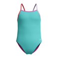 thumbnail image 1 of Speedo Girl's UV Protection Propel Back Solid One Piece Thin Straps Swimsuit - Arctic Glass, Size 14, 1 of 4