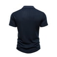 thumbnail image 5 of Fabrcox Mens Ribbed Polo Shirts Lapel Button Men's Short Sleeve Shirt Color Block Summer Running Sports Golf Shirts Men, 5 of 5