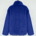 thumbnail image 3 of Men's High-neck Faux Fox Fur Jacket Royal Blue XXL, 3 of 5