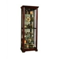 thumbnail image 4 of Hardwood Mirrored Curio Cabinet in Victorian Cherry Finish by Pulaski Furniture, 4 of 6