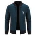 thumbnail image 2 of Fesfesfes Fleece Coat for Men's Fashion Fall And Winter Plaid Hooded Fleece Knitted Sweater Sweater Jacket On Sale, 2 of 9