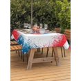 thumbnail image 3 of Outdoor Tablecloth with Umbrella Hole for Patio/Picnic/Party/Camping, Patriotic 250 Waterproof Table Cloth Rectangle Table Cover Washable, Blue Red Fireworks Classic American Freedom (54"x 80"), 3 of 9