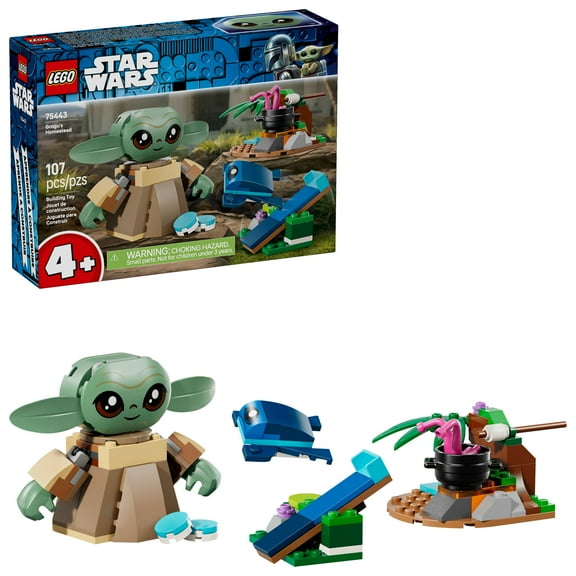 LEGO Star Wars Grogu’s Homestead Building Toy for Boys & Girls - The Mandalorian Pretend Play Set W/Sorgan Frog & Poseable Grogu Figures for Preschool Kids, Ages 4  - Gift Idea for Birthdays - 75443
