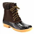 thumbnail image 2 of Nature Breeze Ladies Duck-02 Lace Up and Zipper Waterproof Insulated Boot,Brown 8, 2 of 4