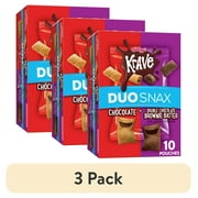 (3 pack) Kellogg's Krave Duo Snax Chocolate and Double Chocolate Brownie Batter Cereal Snacks, 5 oz Box, 10 Count