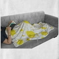 thumbnail image 6 of Yellow and White Soft Flannel Fleece Throw Blanket, Formless Random Color Blots Paint Splashes Modern Look Print, Cozy Plush for Indoor and Outdoor Use, 60" x 80", Yellow White, by Ambesonne, 6 of 6
