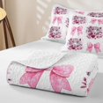 thumbnail image 4 of Erosebridal Pink Leopard Cheetah Bed Spread Queen, Flower Bow Knot Queen Coverlet Set for Girls, 3-Piece 1 Quilt and 2 Pillowcases, 4 of 7