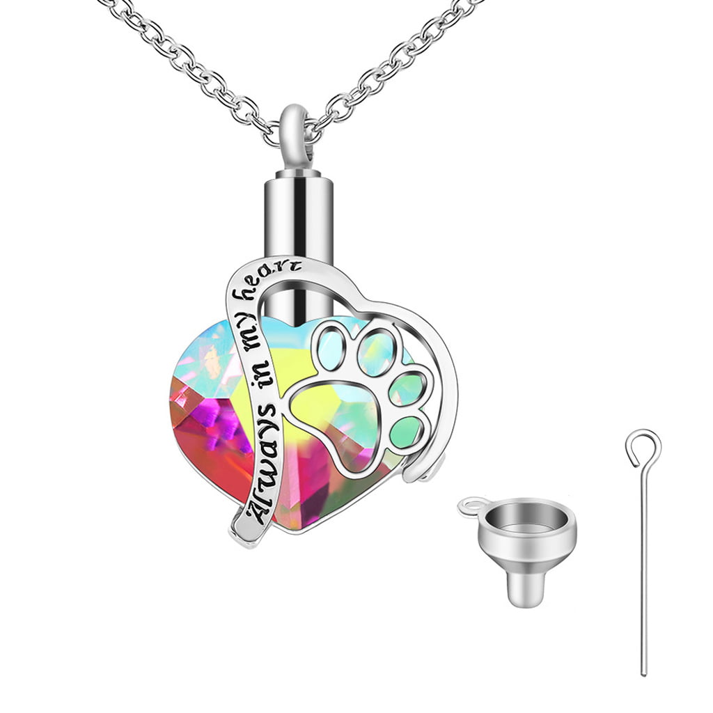 Gift Ideas Live Love Be Floating Rainbow Crystal Stainless Steel Locket Pendant 
