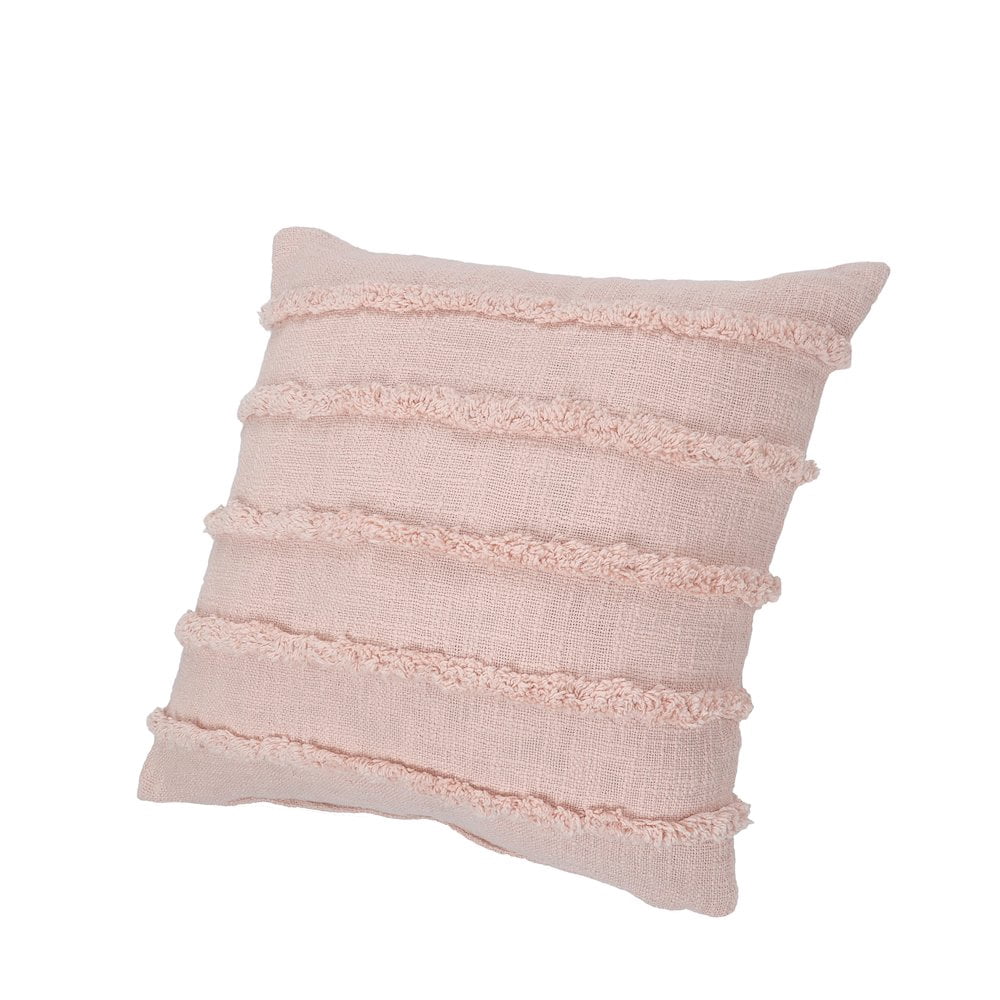 LR Home Ox Bay Blush Solid All-Natural Cotton Square 2 Piece Pillow Cover Set