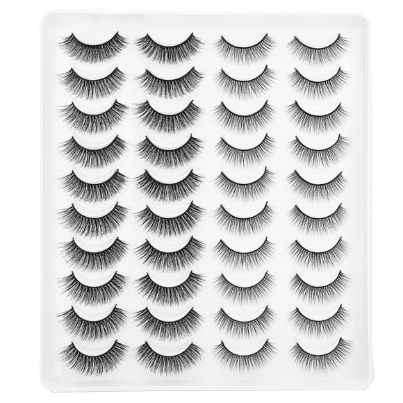 Pestañas Postizas 20 Pares de Maquillaje Pestañas Largas y Gruesas Juego de Pestañas Rizadas Densas Diarias Extensiones de Pestas Mixtas Volumen de Pestañas Racimos