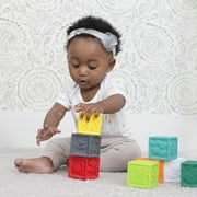 Infantino Squeeze and Stack BPA-Free Plastic Toy Blocks, Multicolor, 8-Piece Set