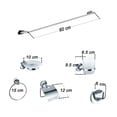 thumbnail image 3 of Juego De 6 Accesorios Para Baño ALFA Metálico Cromado Zinc Y Acero Inox, 3 of 3