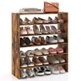 thumbnail image 1 of Costway 3 PCS Stackable Shoe Rack 31-Inch Horizontal Organizer 2-tier StorageShelf Brown, 1 of 9