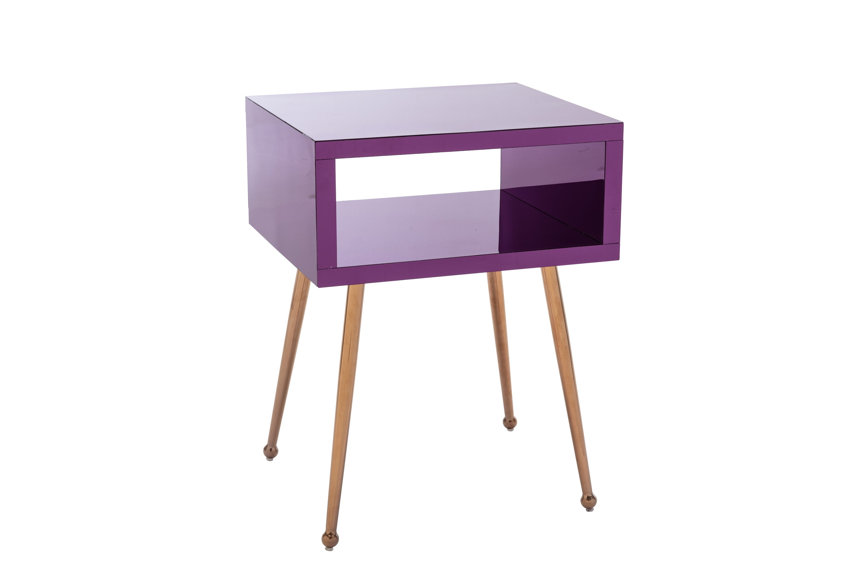 Simple Style Mirrored Side Table Bedroom Side Table, Accent Nightstand