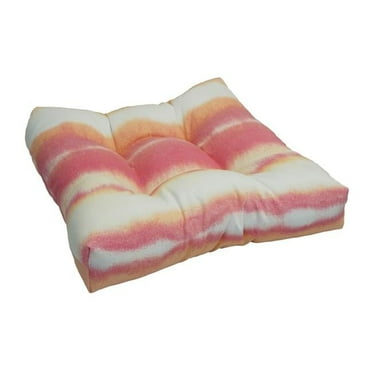 Blazing Needles 94005-1CH-JO17-09 19 in. Squared Patterned Spun Polyester Tufted Dining Chair Cushion, Willsboro Sunrise