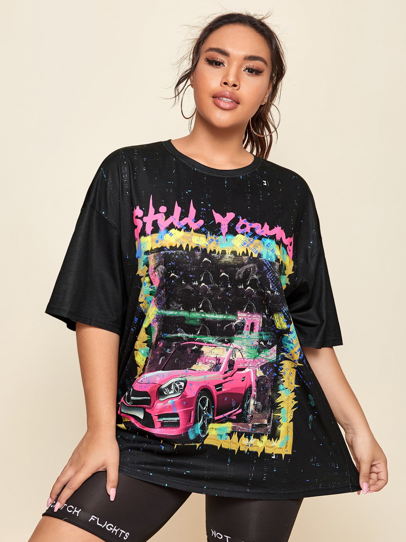 Casual Women's Plus Size Drop Shoulder 