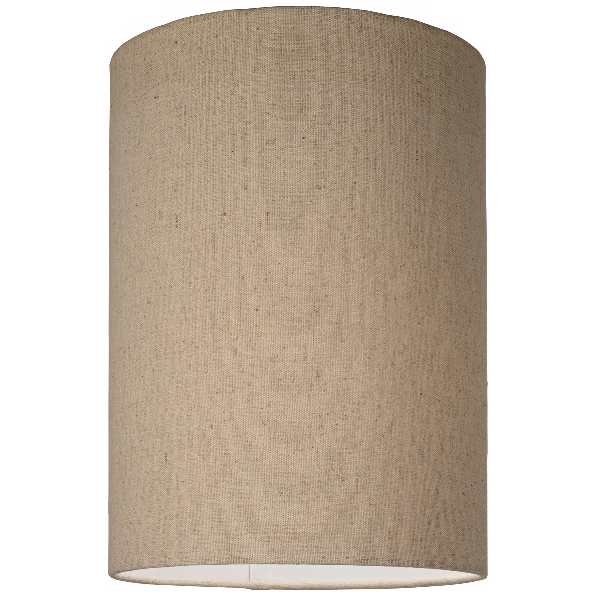 Springcrest Cotton Blend Tan Small Cylinder Lamp Shade 8" Top x 8" Bottom x 11" High (Spider) Replacement with Harp and Finial