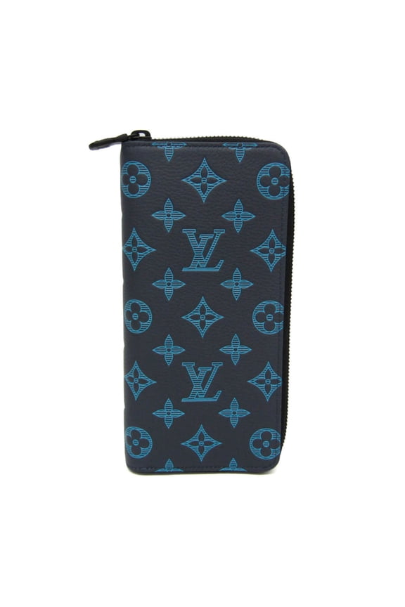 Pre-Owned Louis Vuitton Monogram Shadow Zippy Wallet Vertical M82322 Men's Monogram Shadow Long...