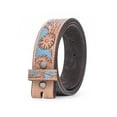thumbnail image 3 of Resistance Western Leather Belt with Floral Engraved Buckle – Hand-Embossed Full-Grain Cowgirl Belt for Women’s Casual Wear, Plus Sizes Available, 3 of 7