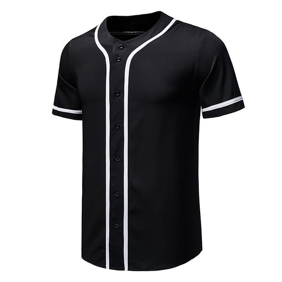 Sjldqy Mens Shirts Short Sleeve Collared Solid Color Casual Workout Shirts Breathable Lightweight Summer T Shirts For Man Size L Black