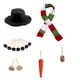 thumbnail image 2 of Traje de muñeco de nieve navideño con combinación de botones de madera, gorro y bufanda, tamaño pequeño, gorro navideño o gorro negro, bufanda roja, verde y blanca, 13 unidades, 2 of 6