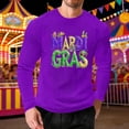 thumbnail image 1 of Ceisia Men's Mardi Gras Print Waffle Knit Crew Neck Long Sleeve T-Shirt Gift, 1 of 5
