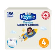 Royale Premium Diapers, Size 4 (22-37 lb), 156 Count, Disposable Baby Diapers (Packaging may vary)