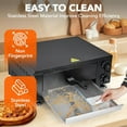 thumbnail image 5 of WALYWIK Commercial-Grade 12'' Electric Pizza Oven - Black Without Observation Window, 1100W Stainless Steel Countertop Oven with Timer & Dual Heating Tubes for Fast Baking at Restaurants Kitchens, 5 of 8