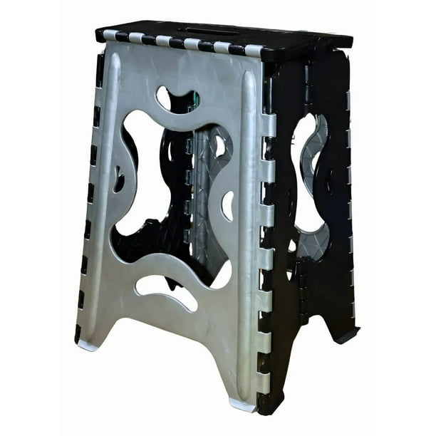 Banco Plegable Grande Portatil Plastico Soporta 120kg 1pz Acabado De La Estructura Mate Color Gris