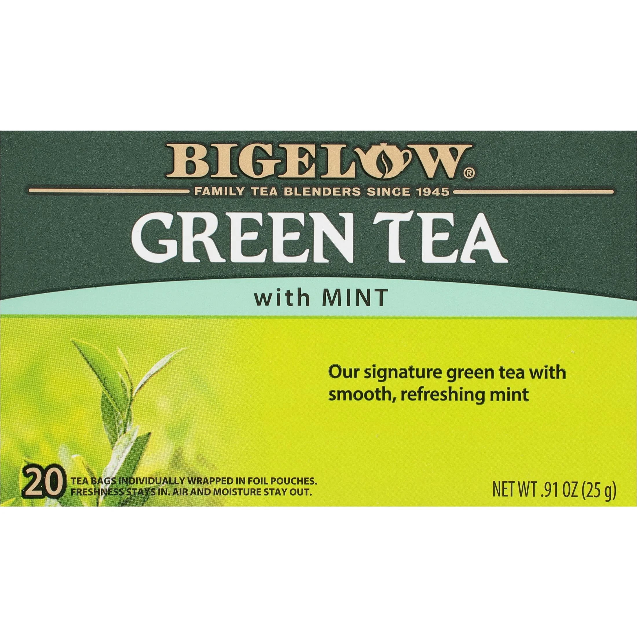 (4 pack) Bigelow Green Tea with Mint, Tea Bags, 20 Count