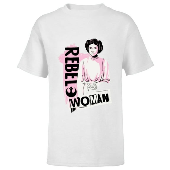 Star Wars Princess Leia Rebel Woman - Short Sleeve T-Shirt for Kids - Customized-White