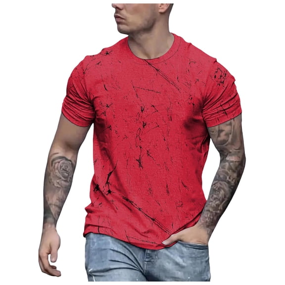 JAJAHO Mens Short Sleeve T Shirt Funny Printed Crew Neck Regular Fit Summer Top Casual Daily Wear Graphic Tee Comfortable Tops