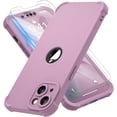 thumbnail image 1 of TEMOGU-for iPhone 13 Case with [2 Tempered Glass Screen Protector] [Camera Protection] Shockproof Soft Silicone Back and Hard PC Protective Bumper Cover for iPhone 13 Phone case (2021)-Blackcurrant, 1 of 4