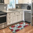 thumbnail image 5 of 39x20 Inch Non-Slip Floor Mat Hallway Runner Rug Entrance Floor Mat Runner for Kitchen and Living Room Red Berries and Flowers, 5 of 8