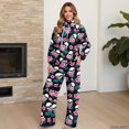 thumbnail image 4 of Glofpot Workout Sets for Women 2 Piece Outfits, Mock Neck Sweatshirt Long Sleeve Pullover Tracksuit, Wide Leg Trousers with Pockets, Matching Lounge Set, Airport Outfit, Skull Flowers Apparel, 4 of 7