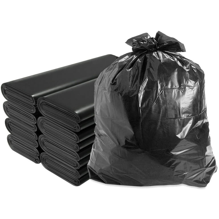 Aluf Plastics 33-Gallons Black Outdoor Plastic Construction Trash