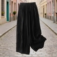 thumbnail image 2 of SBYOJLPB Women's Full Length Pants Spring Summer Casual Trousers Fashion Solid Color Loose Wide Leg Pants, 2 of 8