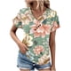 thumbnail image 2 of Fiudx Ofertas Flash Artículos En Oferta Top de Manga Corta Plisado con Cuello En V y Estampado Floral Informal de Moda para Mujer, 2 of 6