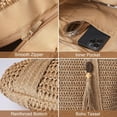 thumbnail image 6 of Straw Beach Bag - Women Beach Handmade Woven Tote Bag, Summer Mesh Hollow Shoulder Bag for Holiday, 6 of 9