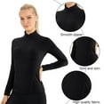 thumbnail image 4 of Ropa de sudadera apretada elástica de manga larga de yoga para correr de felpa de invierno para mujer - Negro MFZFUKR BST3002750-3, 4 of 6