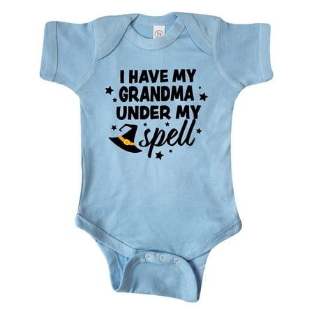 

Inktastic I Have My Grandma Under My Spell with Cute Witch Hat Gift Baby Boy or Baby Girl Bodysuit