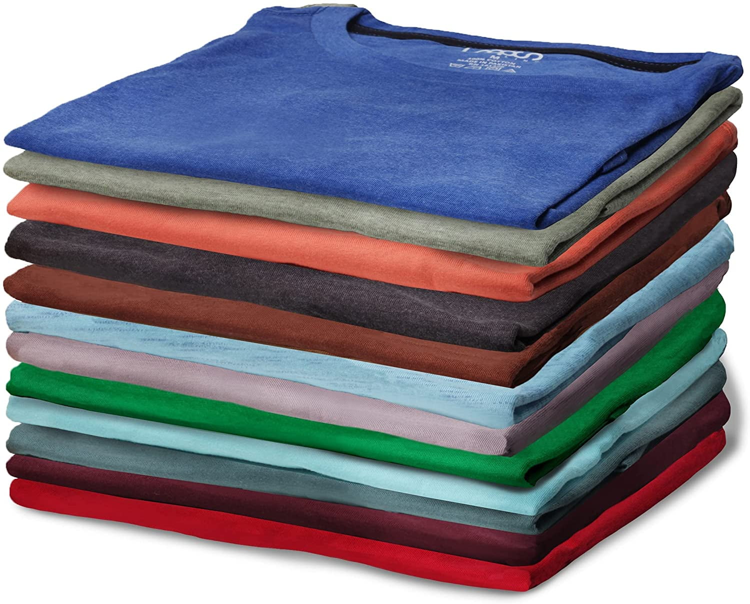 12 Pack Mens Cotton Crew Neck Short Sleeve T-Shirts Mix Colors Bulk (X-Large)