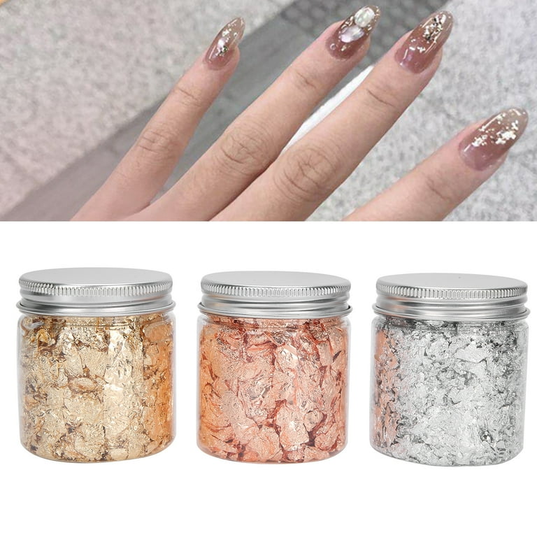 Nail Gold Leaf Glitter, Nail Silver Flakes, Nail Gold Flakes, For Nail Art  Learner Girls Woman Professional Nail Specialist 