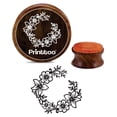 thumbnail image 1 of Printtoo Brown Wooden Round Flower Wreath Rubber Stamp Scrap-booking Craft Textile-4 Inch, 1 of 2